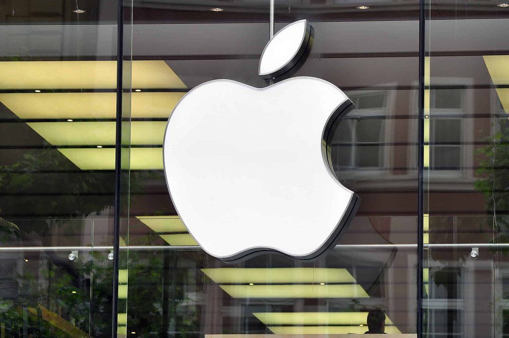 Apple logo on a commercial building