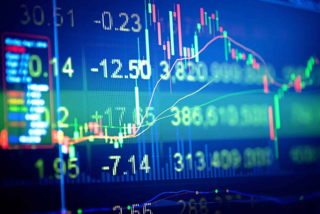 Business graph background: Analysis business accounting on info sheets. Businessman hand working on analyzing investment charts for Gold market, Forex market and Crude oil trading market.