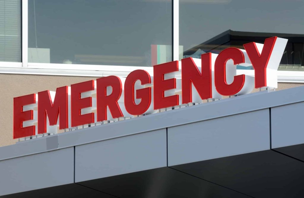 Emergency entrance sign