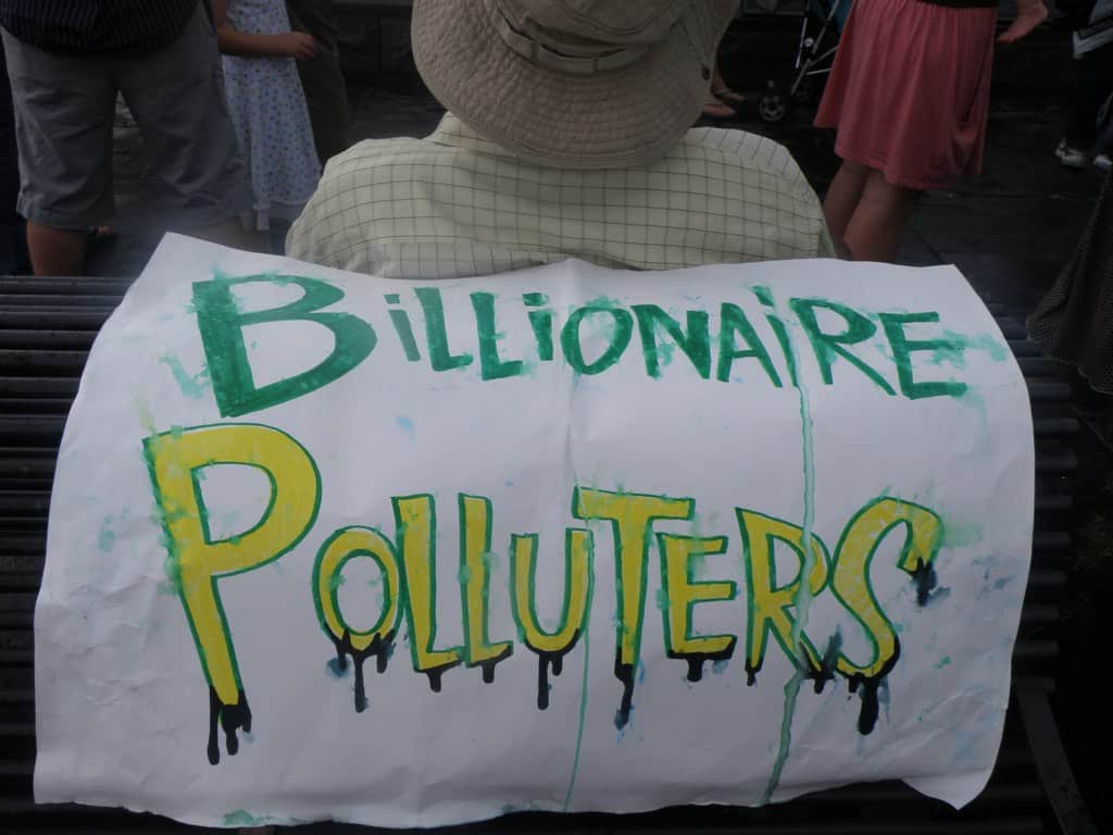A public protest in New Orleans following the Deepwater Horizon oil spill.