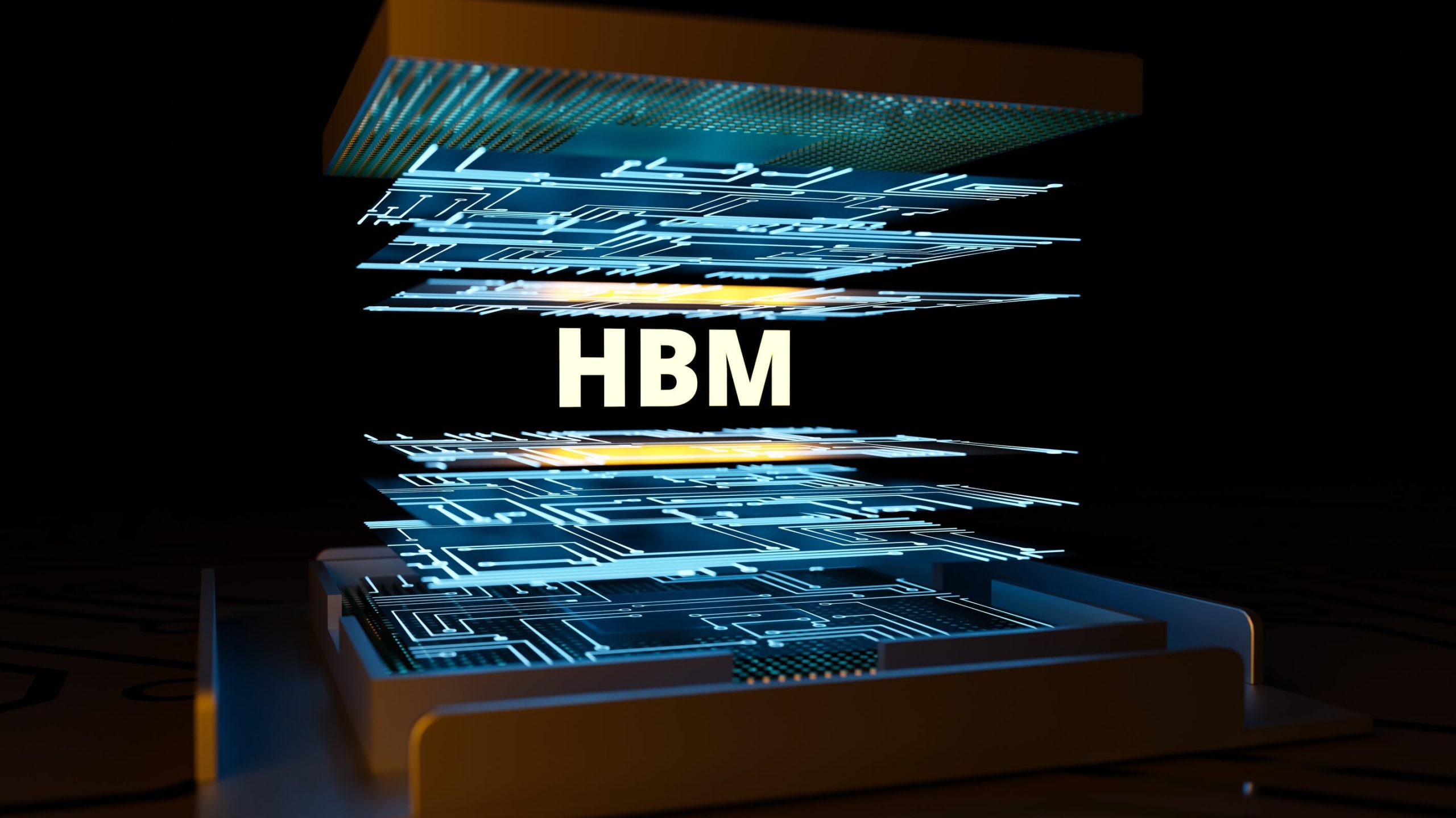 High-bandwidth memory chip render.