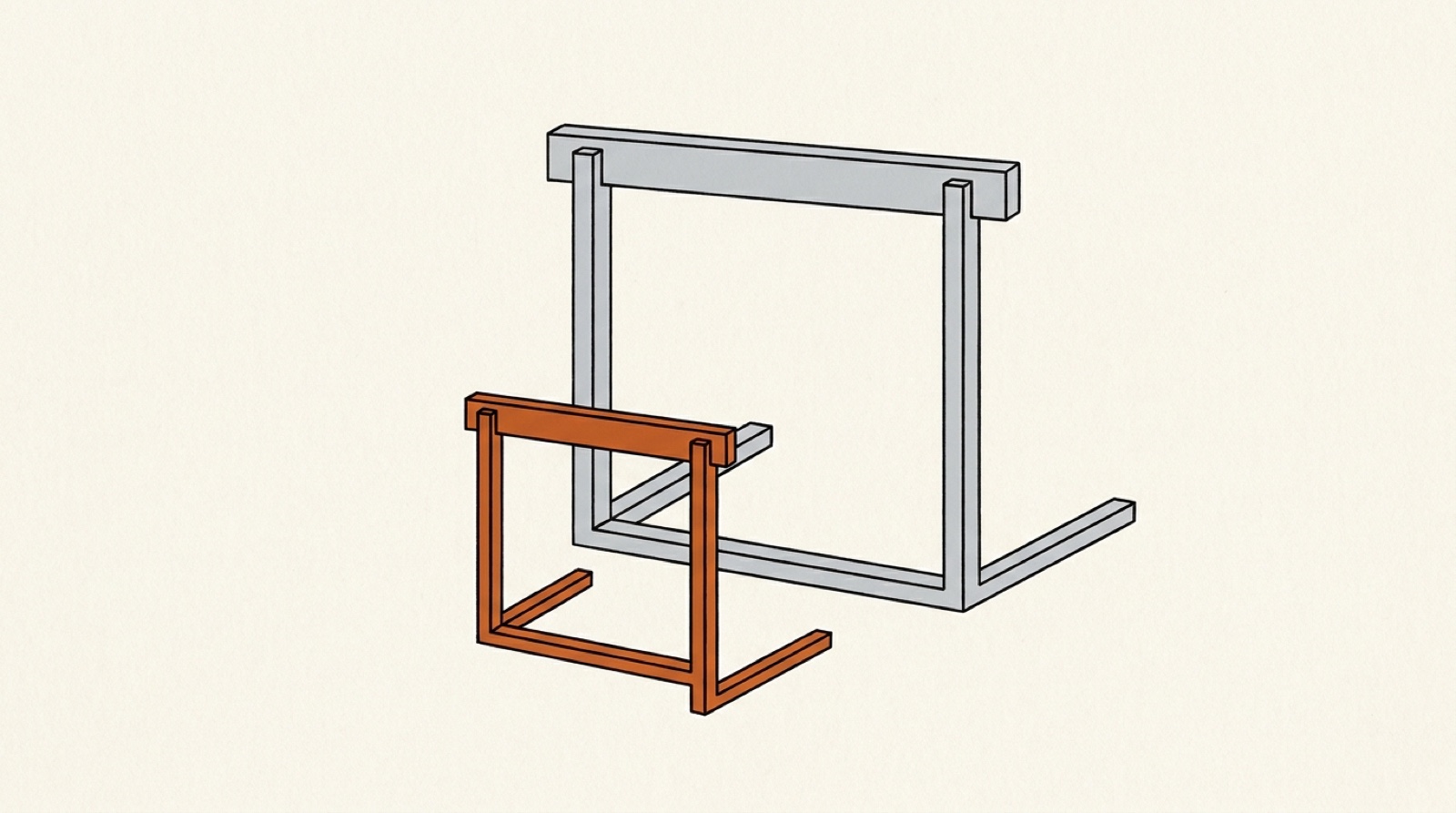 Illustration: a small orange hurdle stands in front of a much taller gray hurdle